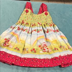 Colorful Strawberry Shortcake Print Top/Short Dress. Handmade New Never Worn